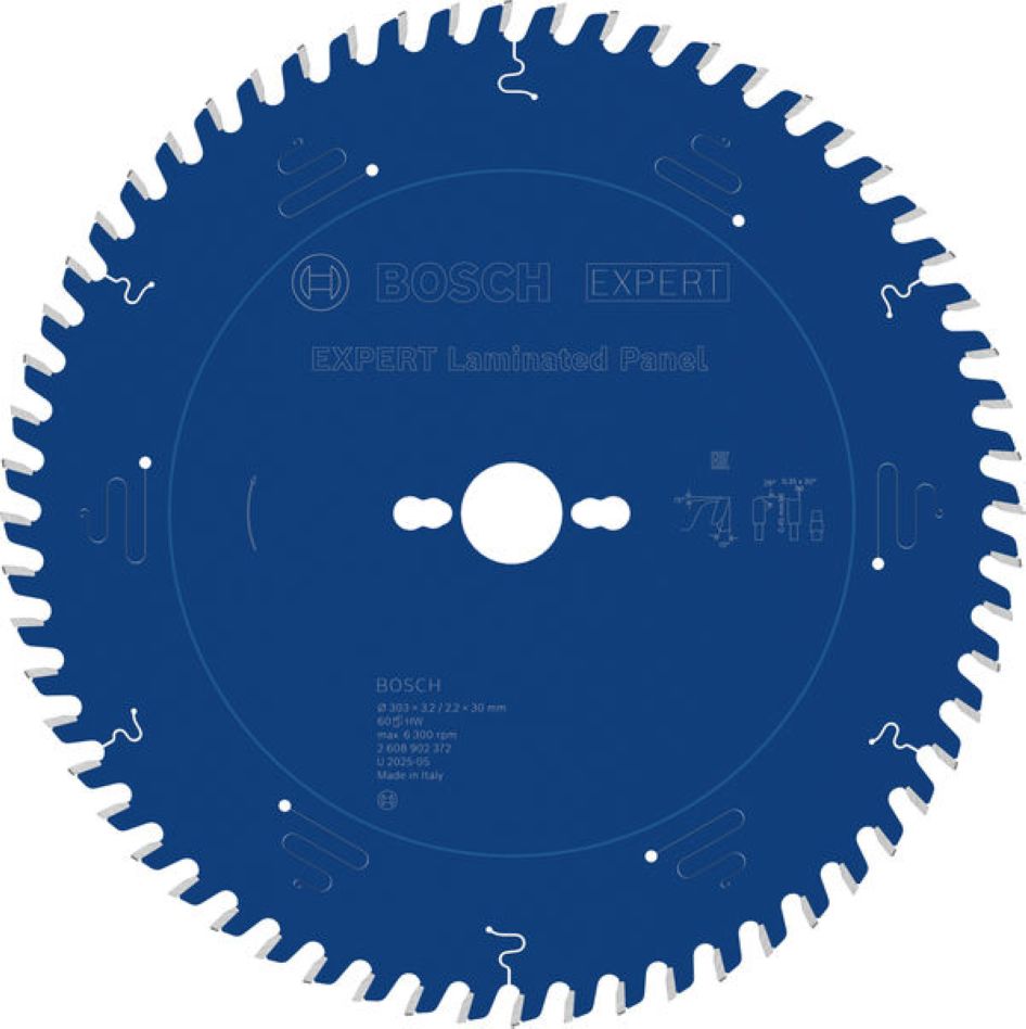Bosch Blauw Accessoires 2608902372 EXPERT Cirkelzaagblad Laminated Panel 303 x 3.2/2.2 x 30 mm T60