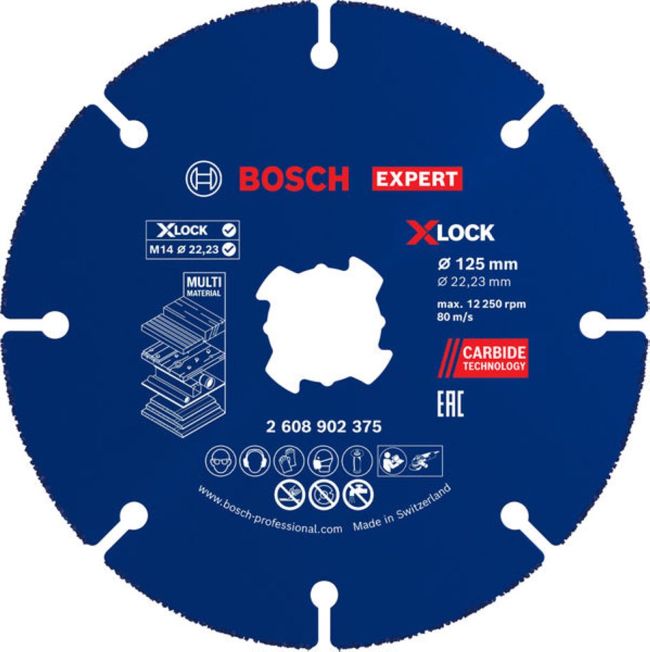Bosch Blauw Accessoires 2608902375 EXPERT X-LOCK Doorslijpschijf Carbide Multi Wheel 125mm