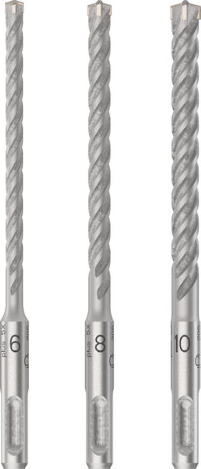 Bosch Blauw Accessoires 2608833912 PRO SDS plus-5X hamerboor Set 6/8/10 mm 3 st