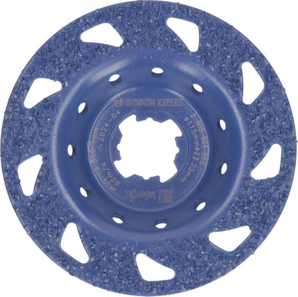 Bosch Blauw Accessoires 2608901685 EXPERT Multi Material Carbide slijpkop Medium, X-Lock, 115 mm, 22,23 mm, Plat