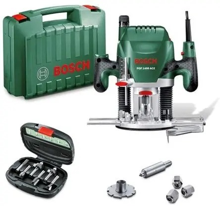 Bosch Groen 060326C801 POF 1400 ACE Bovenfrees 6-delige frezenset in koffer