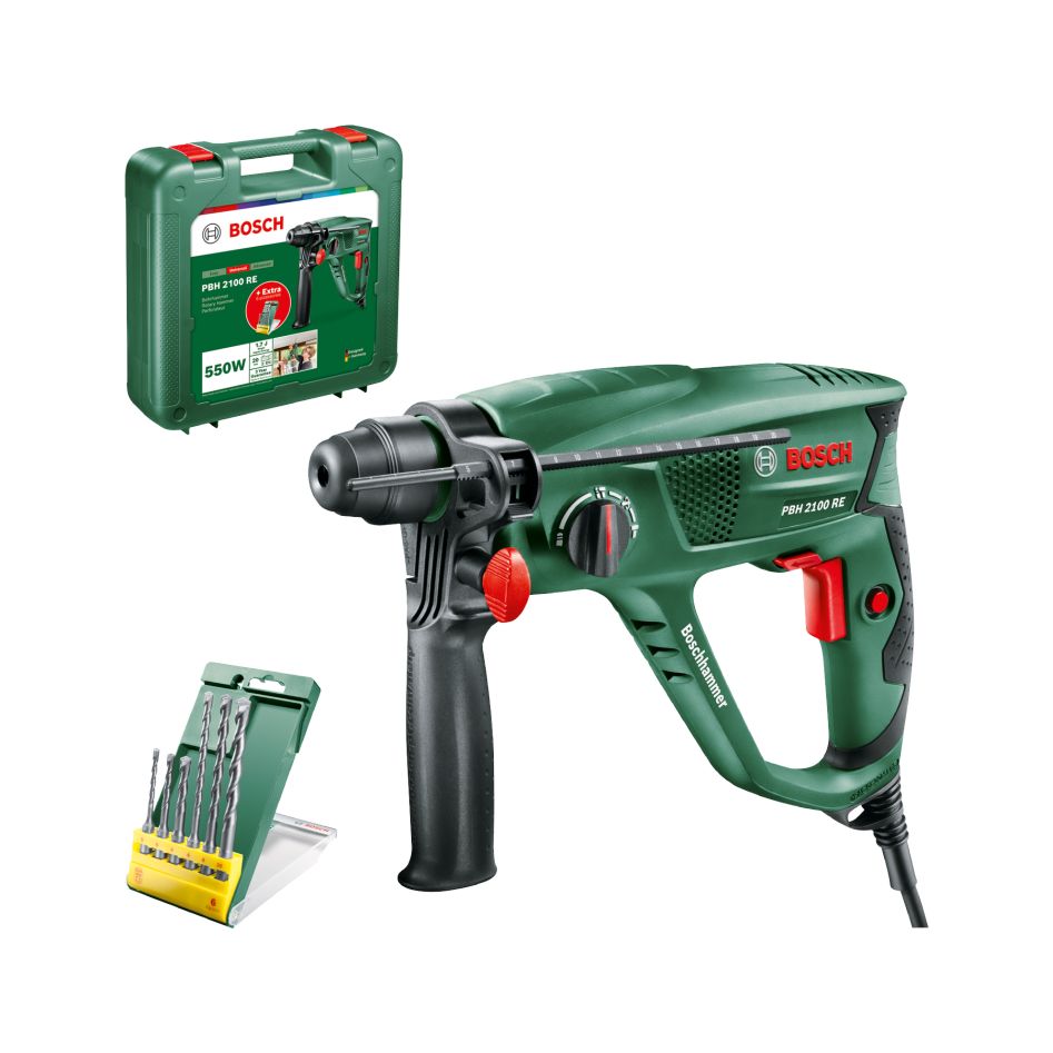 Bosch Groen 06033A9303 PBH 2100 RE Boorhamer set in koffer
