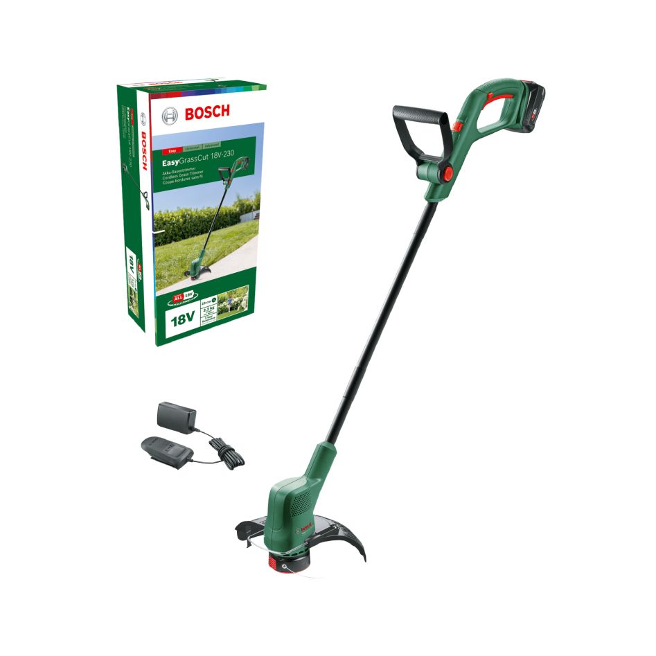 Bosch Groen 06008C1A03 EasyGrassCut 18V-230 Accutrimmer 1x 18V Li-Ion accu 2,0 Ah en lader AL1810CV in doos