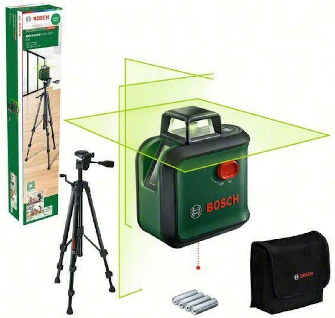 Bosch Groen 0603663BZ1 AdvancedLevel 360° Lijnlaserset incl. batterijen en statief in doos