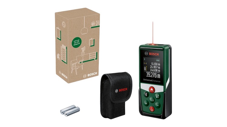 Bosch Groen 06036723Z0 UniversalDistance 50C Lasermeter incl 2x AAA batterijen en  opbergtas in doos