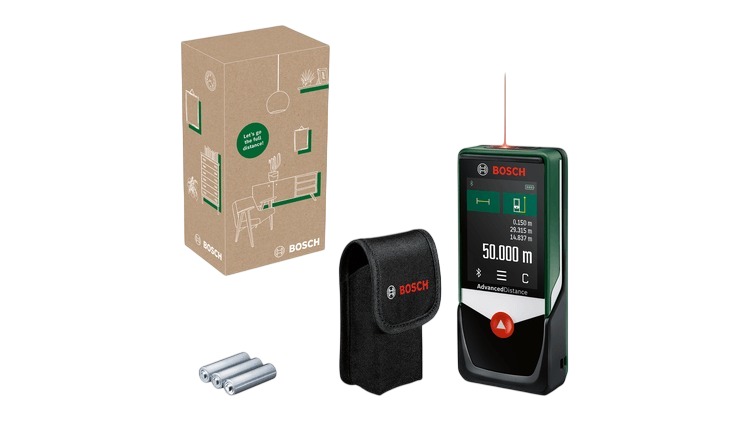 Bosch Groen 06036722Z0 AdvancedDistance 50C Lasermeter incl. 3x AAA batterijen en opbergtas in doos