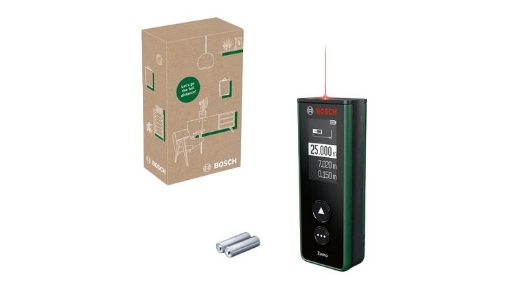 Bosch Groen 06036729Z0 Zamo IV Laserafstandsmeter incl. 2x Oplaadbare AAA batterijen in doos