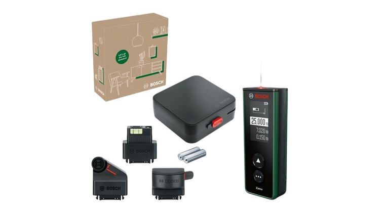 Bosch Groen 06036729Z1 Zamo IV Set Laserafstandsmeterset incl. oplaadbare AAA batterijen in doos