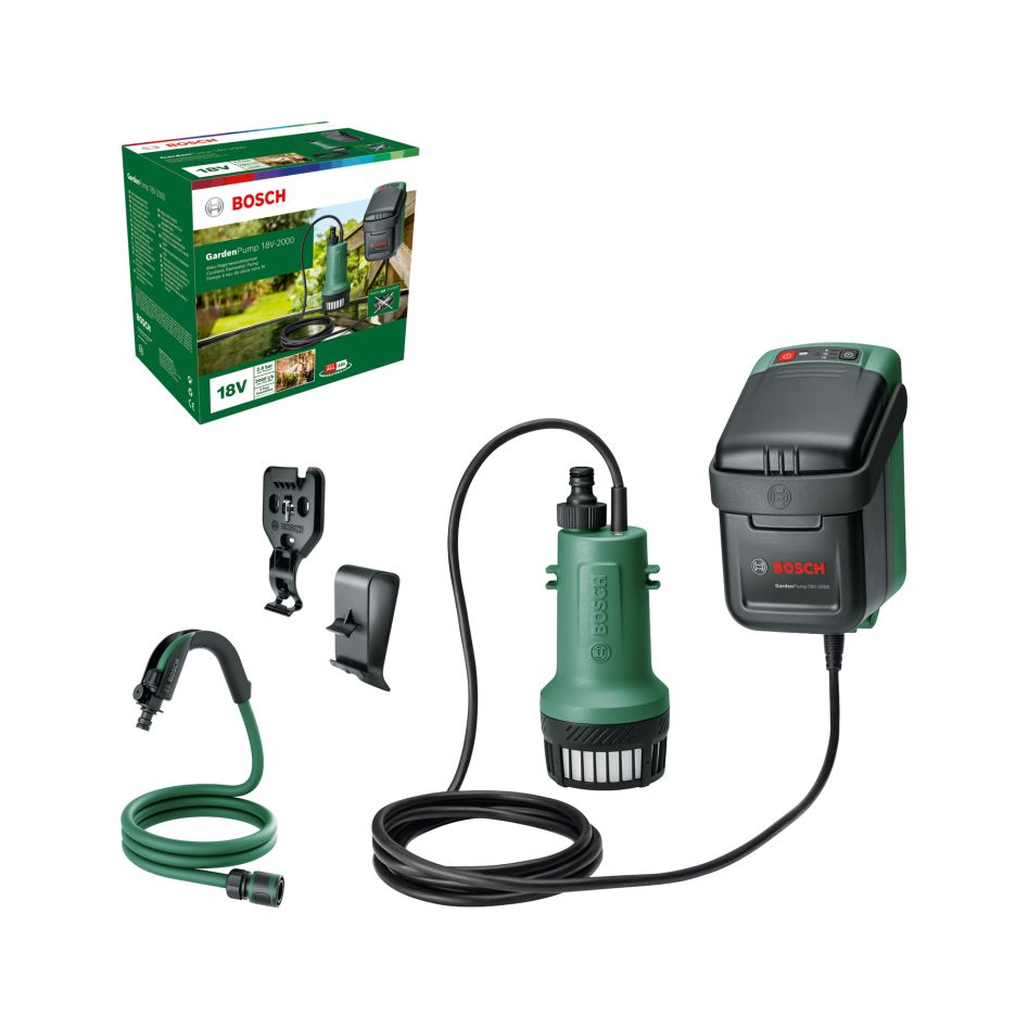 Bosch Groen 06008C4203 GardenPump 18V-2000 Accuregentonpomp excl. accu's en lader