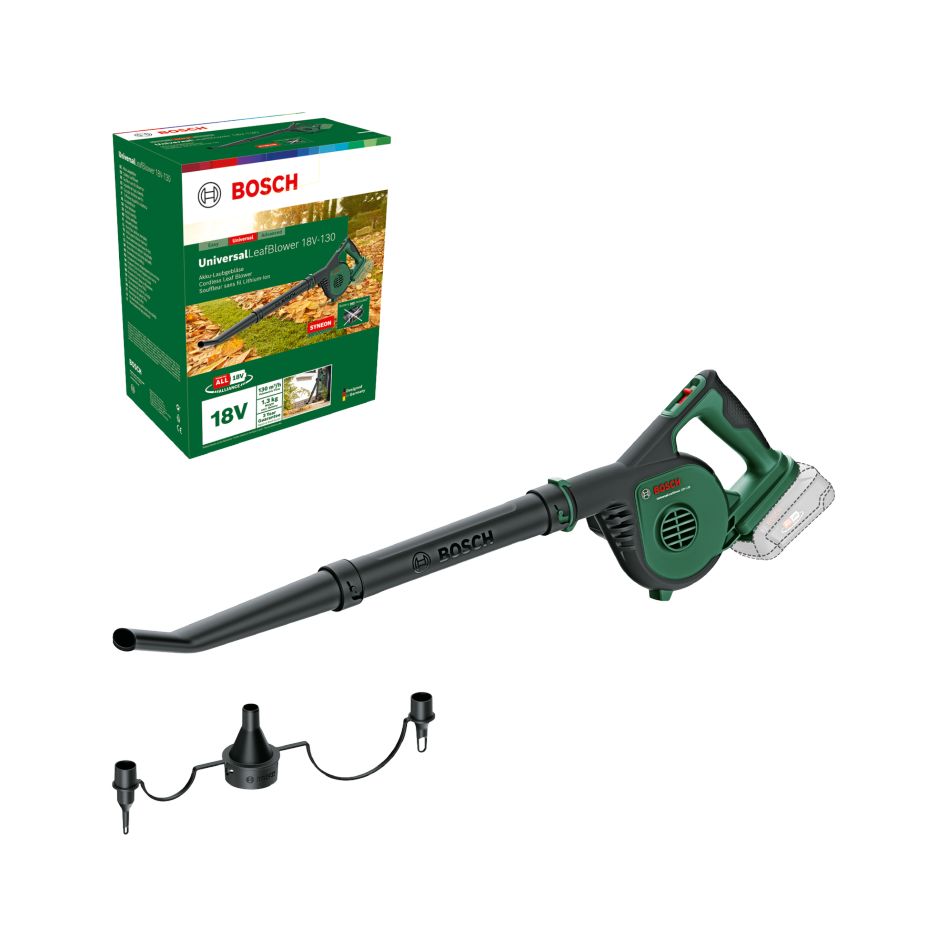 Bosch Groen 06008A0601 UniversalLeafBlower 18V-130 Accubladblazer excl. accu's en lader in doos