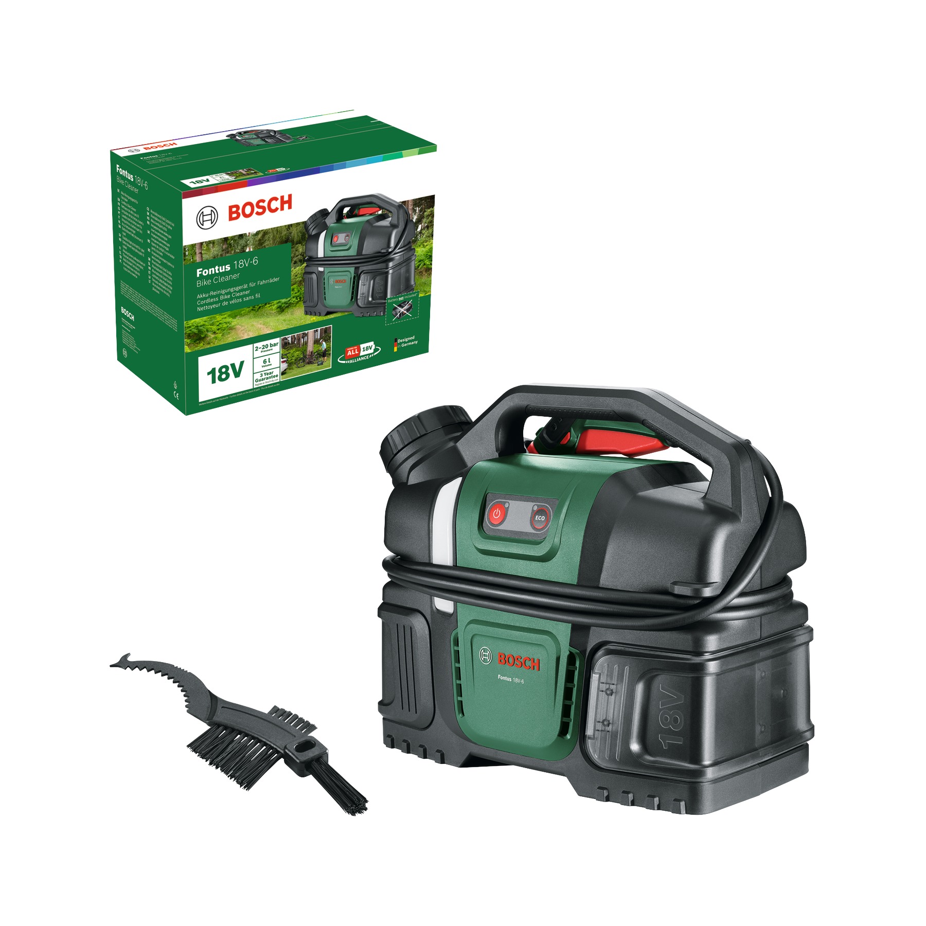 Bosch Groen 06008B6200 Fontus 18V-6 Accureiniger excl. accu en lader in doos