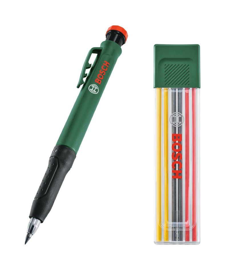 Bosch Groen Accessoires 1600A033BM Diepgatmarkeerpotlood + 6-delige stiftset multicol