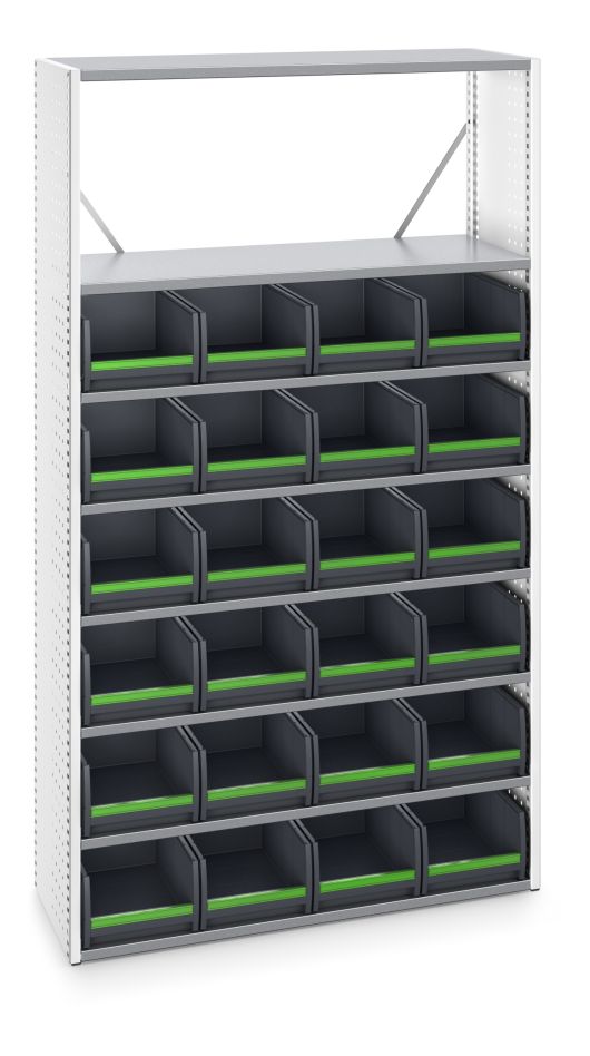 Bott 46003002.16 Verso stellingkast met 8 legborden, 24x box RAL 7035