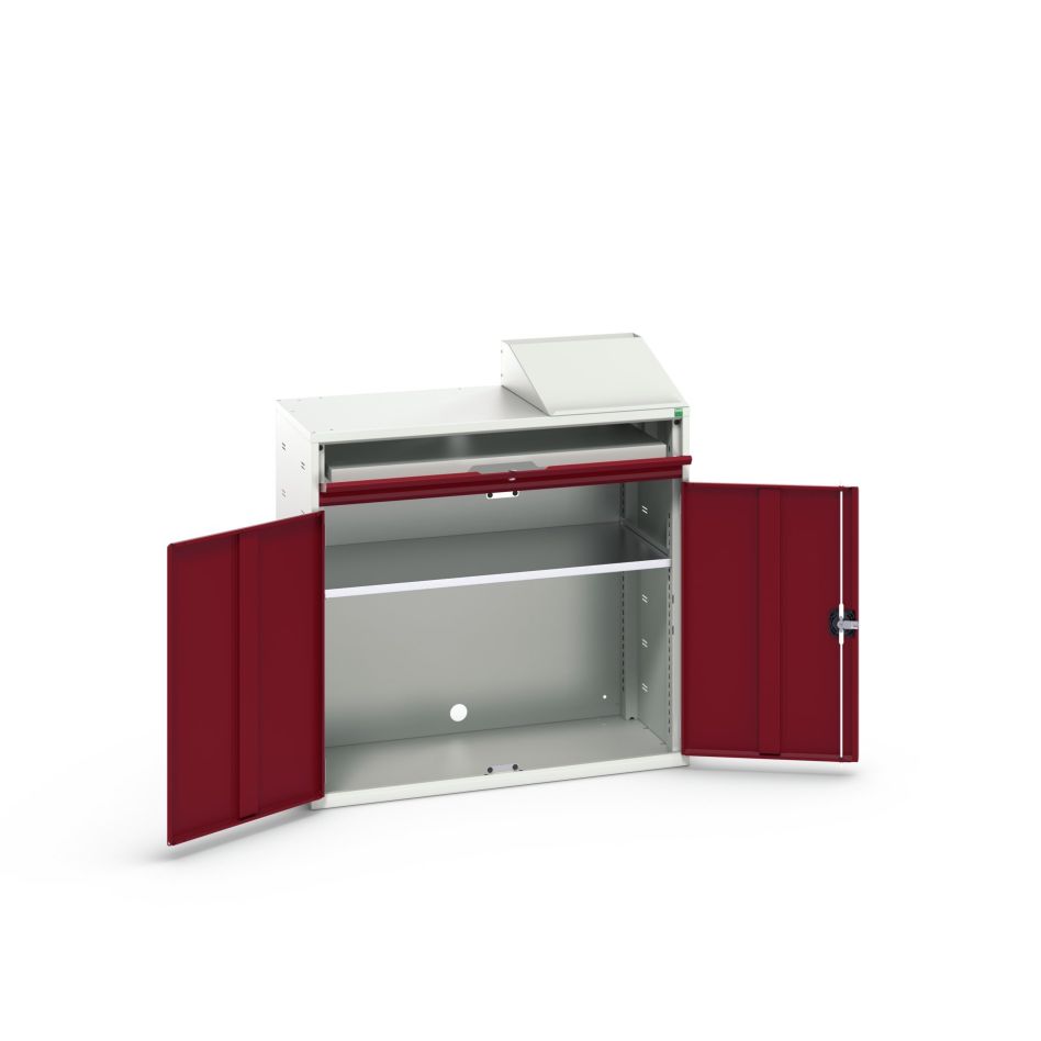 Bott 16928021.24 Verso computerkast 1050x550x1130mm 1 legbord 1 schuiflade 2 deuren RAL 3004