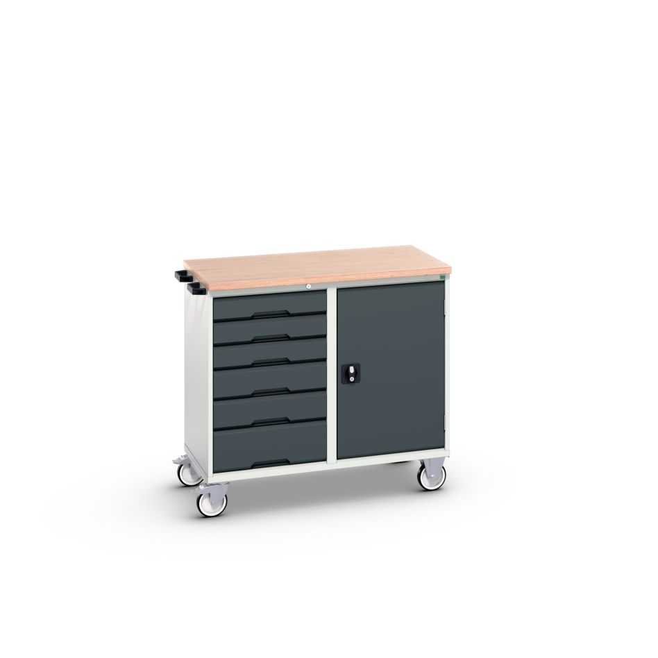 Bott 16927124.19 Verso mobiele kast 1050x550x965mm 6 laden 1 deur top tray RAL 7016