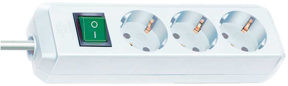 Brennenstuhl 1152920 Eco-Line met schakelaar 3-voudig wit 5 m H05VV-F 3G1,5