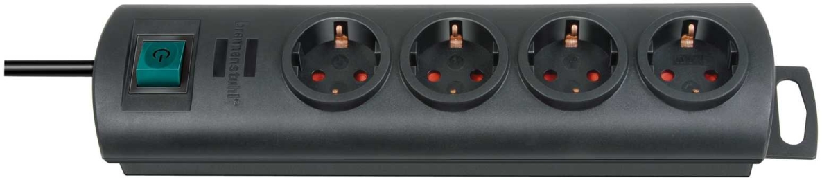Brennenstuhl 1153300124 Primera-Line stekkerdoos 4-voudig zwart 1,5m H05VV-F 3G1,5