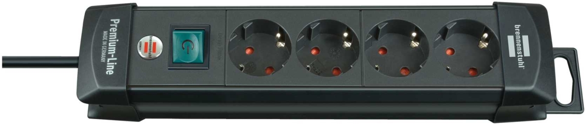 Brennenstuhl 1951140100 Premium-Line stekkerdoos 4-voudig zwart 1,8m H05VV-F 3G1,5