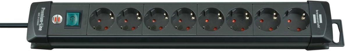 Brennenstuhl 1951180100 Premium-Line stekkerdoos 8-voudig zwart 3m H05VV-F 3G1,5