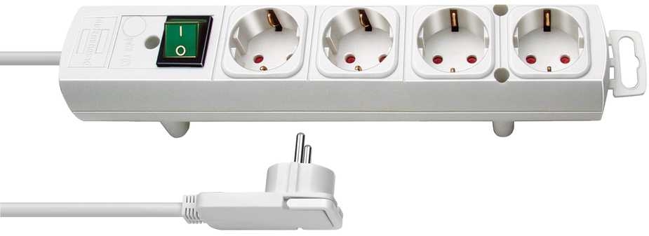 Brennenstuhl 1153120100 Comfort-Line Plus stekkerdoos met platte stekker 4-voudig wit 2m H05VV-F 3G1,5