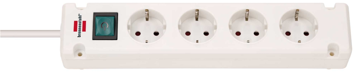 Brennenstuhl 1150650124 Bremounta stekkerdoos 4-voudig wit 1,5m H05VV-F 3G1,5