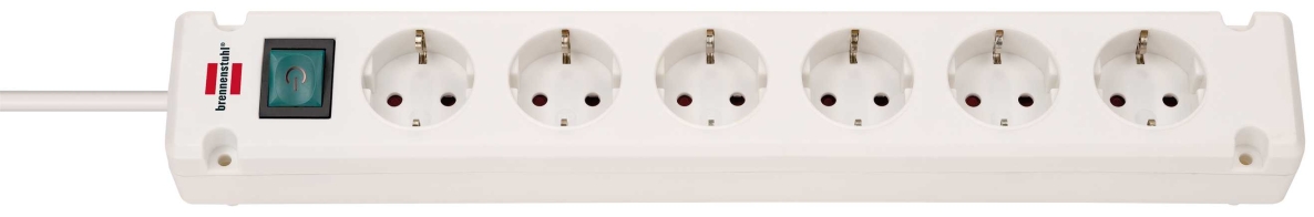 Brennenstuhl 1150650326 Bremounta stekkerdoos 6-voudig wit 3m H05VV-F 3G1,5