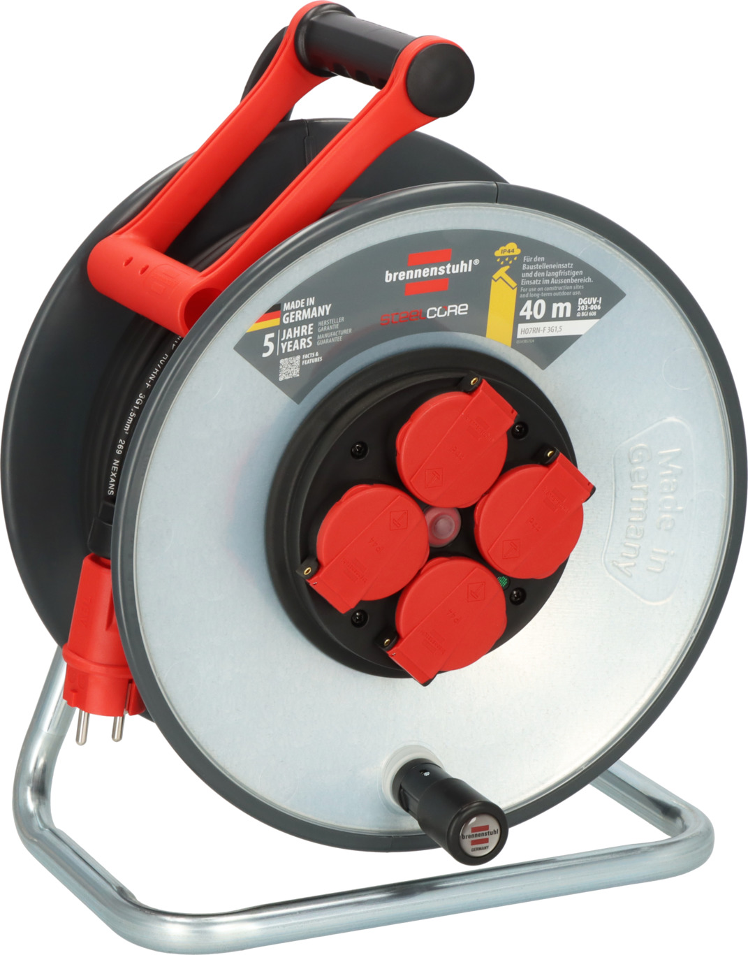 Brennenstuhl 9191400110 Professional SteelCore kabelhaspel SC4100 IP44 40m H07RN-F 3G1,5