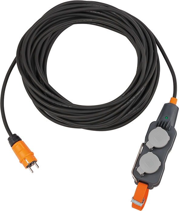 Brennenstuhl ProfessionalLINE 9161250160 Powerblock met verlengkabel IP54 4x 25 m zwart H07RN-F 3G1,5