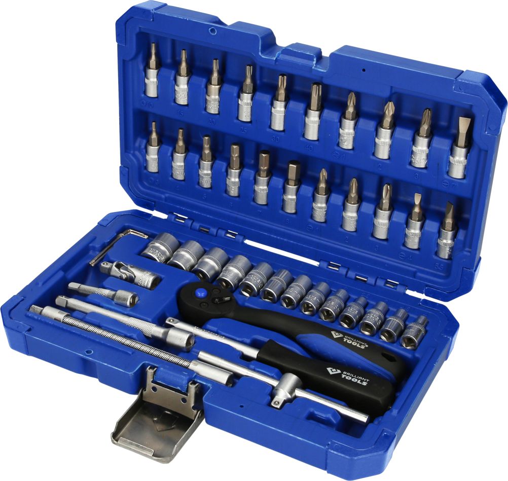 Brilliant Tools BT020046 1/4" Dopsleutelset 46-delig