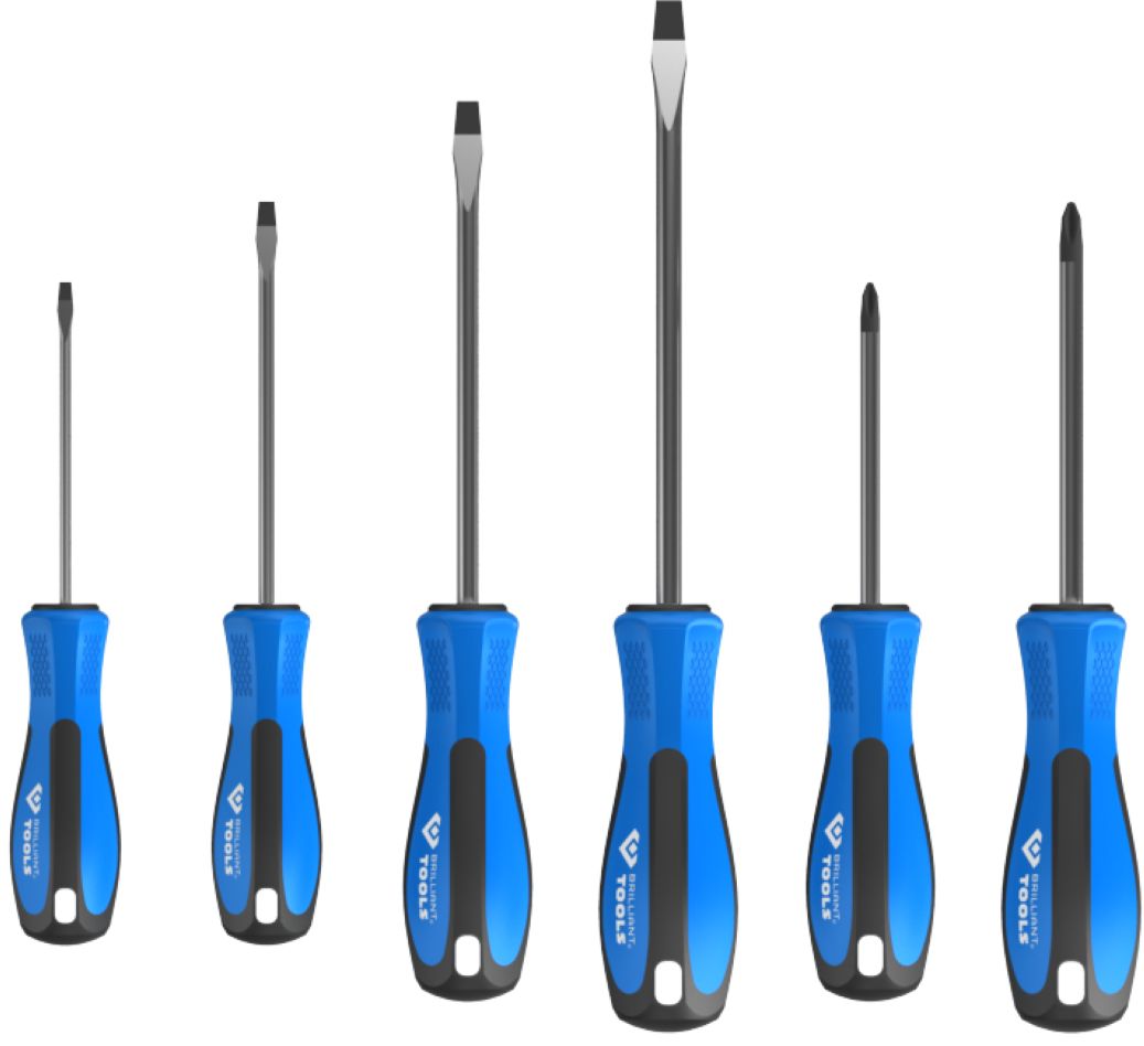 Brilliant Tools BT031000 Schroevendraaierset Sleuf, Phillips 6-delig