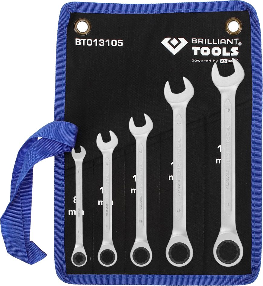 Brilliant Tools BT013105 Ratelringsleutelset 5-delig 8 - 19 mm