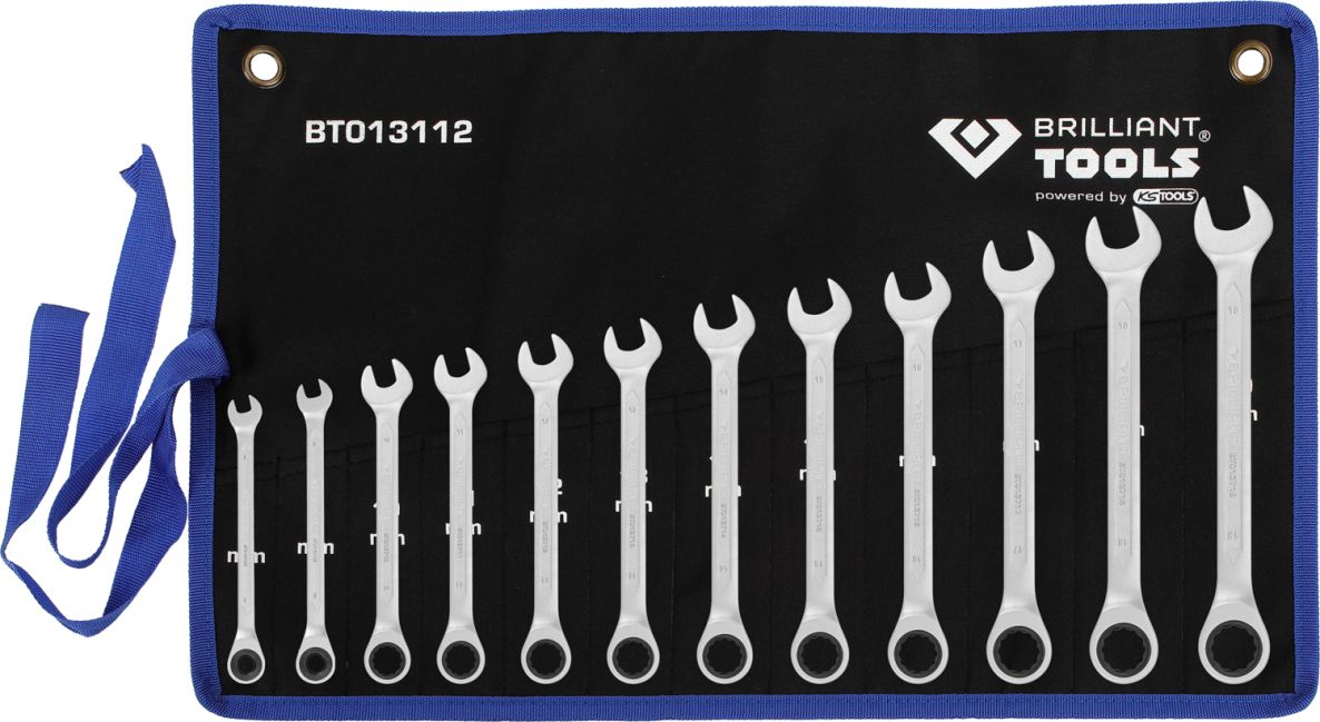 Brilliant Tools BT013112 Ratelringsleutelset 12-delig 8 - 19 mm