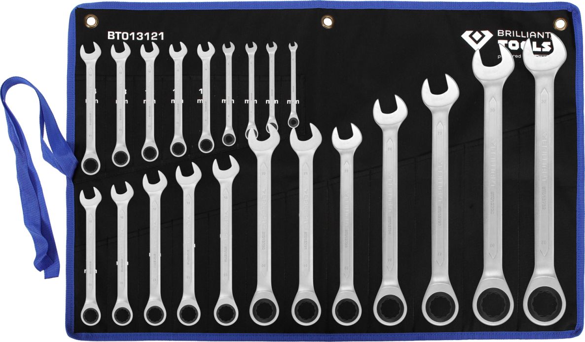 Brilliant Tools BT013121 Ratelringsleutelset 21-delig 6 - 32 mm