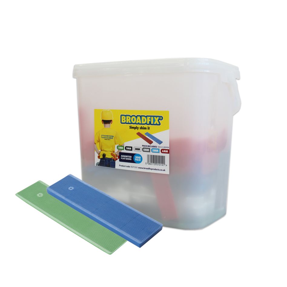 BROADFIX BSP300 Assortiment vlakke afstandshouders, 300 stuks, 1-6mm, 50 stuks elk