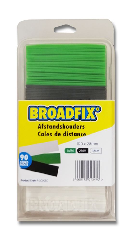 BROADFIX F13C90EC Vlakke vulplaatjes 100x28mm, 1-3mm, 90 stuks