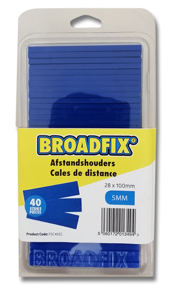 BROADFIX F5C40EC Vlakke vulplaatjes 100x28mm, 4mm, 50 stuks