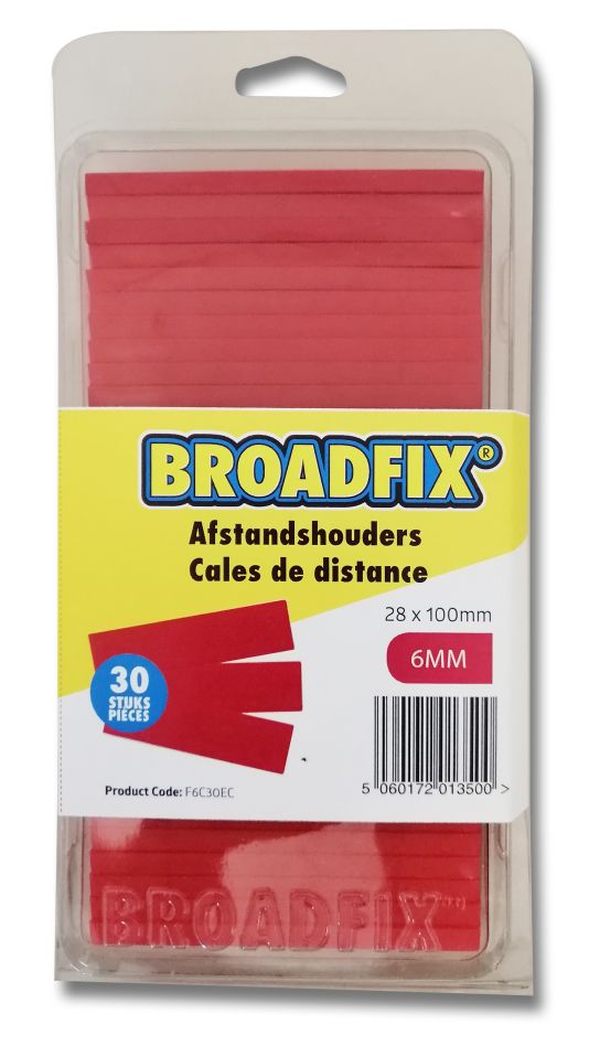 BROADFIX F6C30EC Vlakke vulplaatjes 100x28mm, 6mm, 30 stuks
