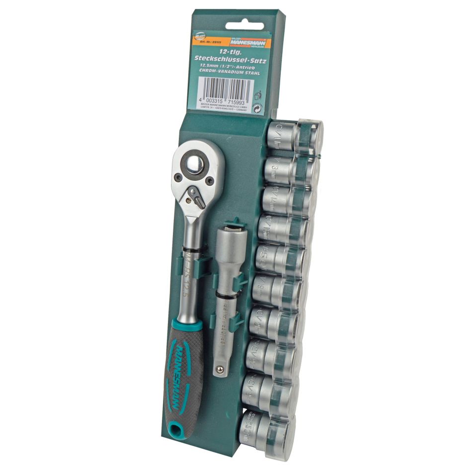 Brüder Mannesmann 29111 Dopsleutelset 12-delig 1/2"