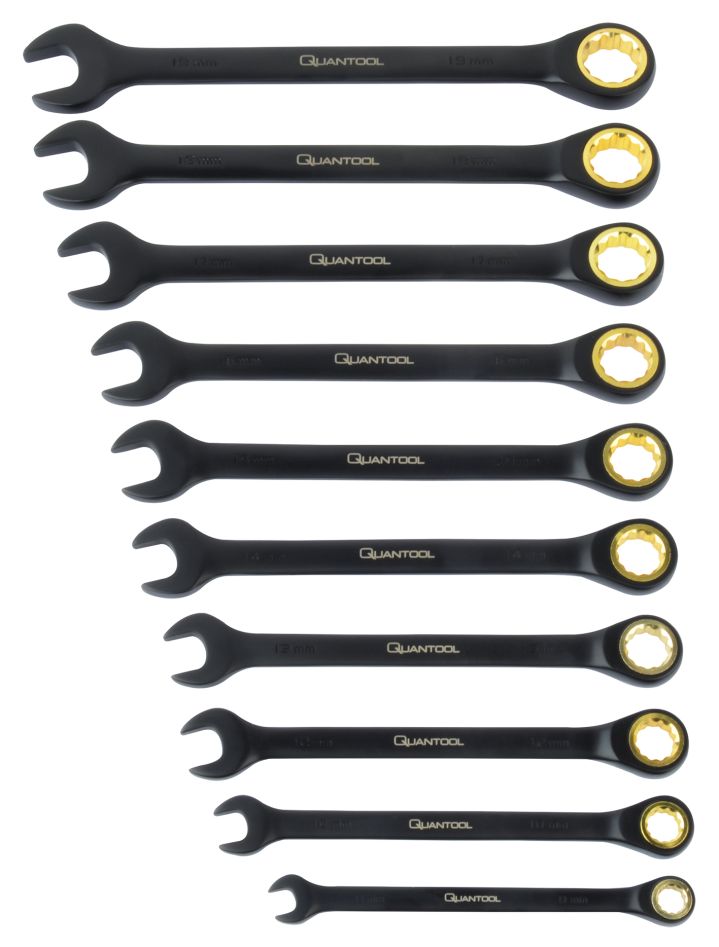 Brüder Mannesmann Q25210 Quantool Steek-ringratelsleutelset 10-delig 8-19 mm
