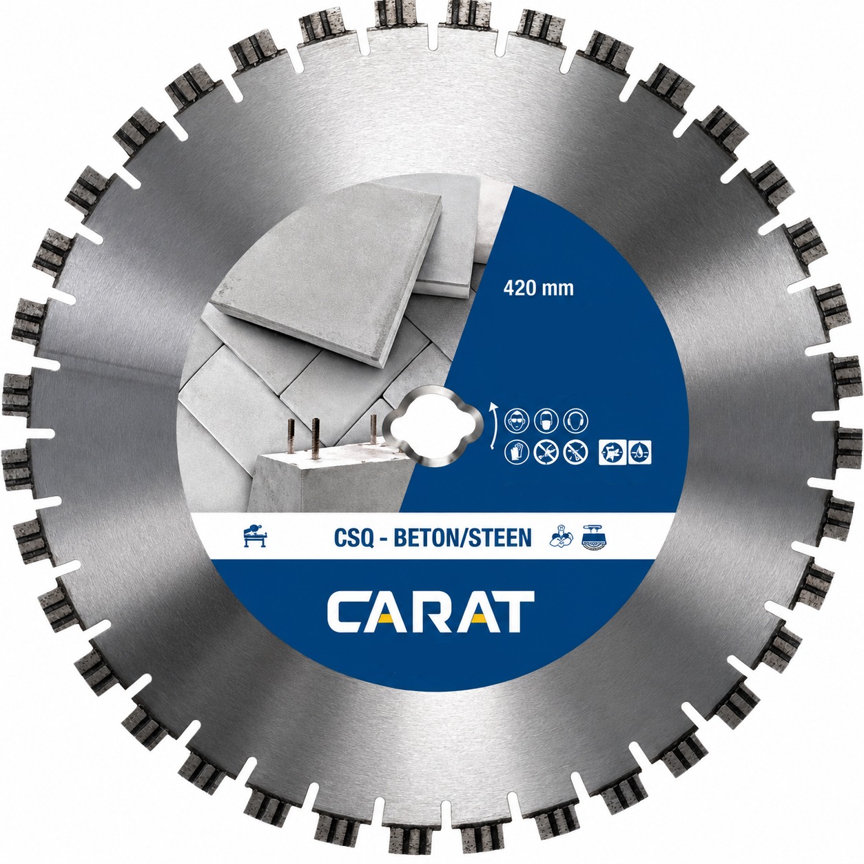 Carat CSQ4204000 Diamantzaagblad beton Ø420mm droog incl. speciaal asgat t.b.v iQ zaagtafels