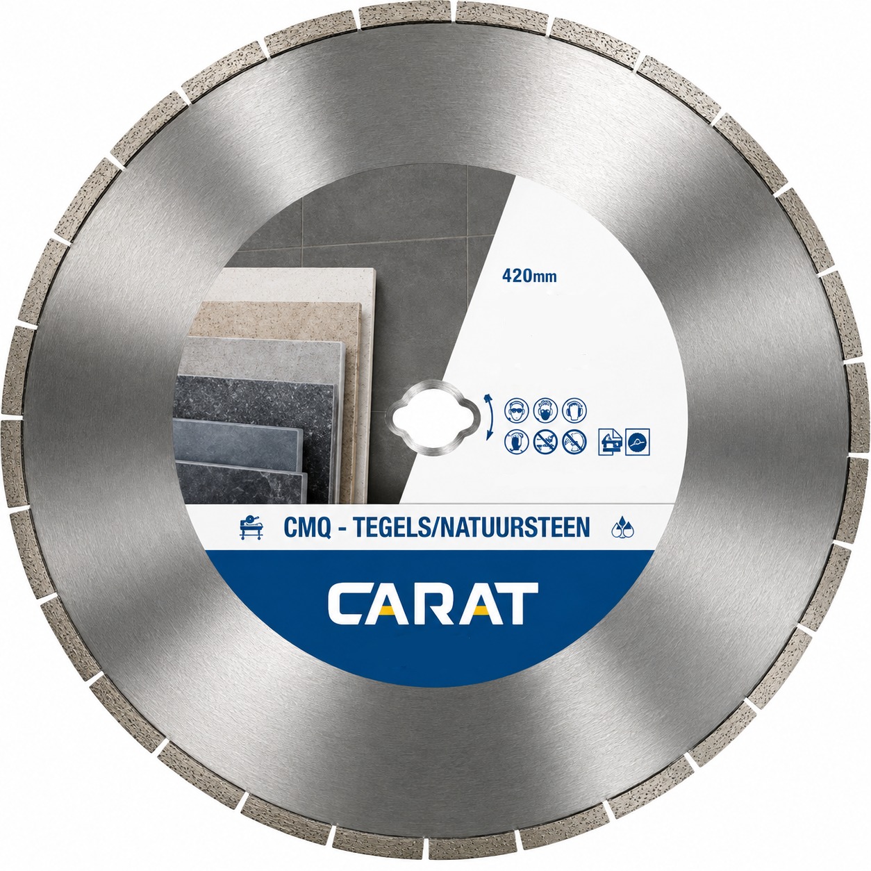 Carat CMQ4204000 Diamantzaagblad natuursteen/tegels Ø420mm incl. speciaal asgat t.b.v iQ zaagtafels