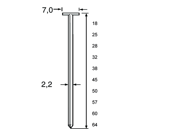 Dutack 5220039 TN22 T-Nagel Verzinkt 45mm 1000 stuks