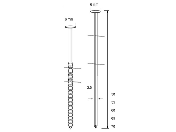 Dutack 5232020 RNCW25 Coilnagel Glad Verzinkt 65mm 9000 stuks