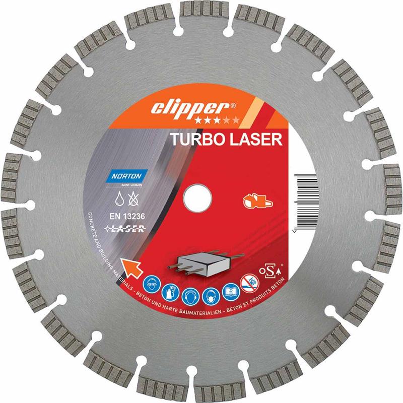 Norton Clipper 70184694467 Classic Turbo Laser Diamant zaagblad 230 x 22,23 mm
