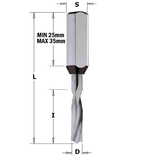 CMT 310.030.22 Drevelboor massief HWM 3mm, schacht 10x31 links