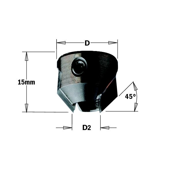 CMT 316.090.12 Opsteekverzinker 18mm D2: 9mm links