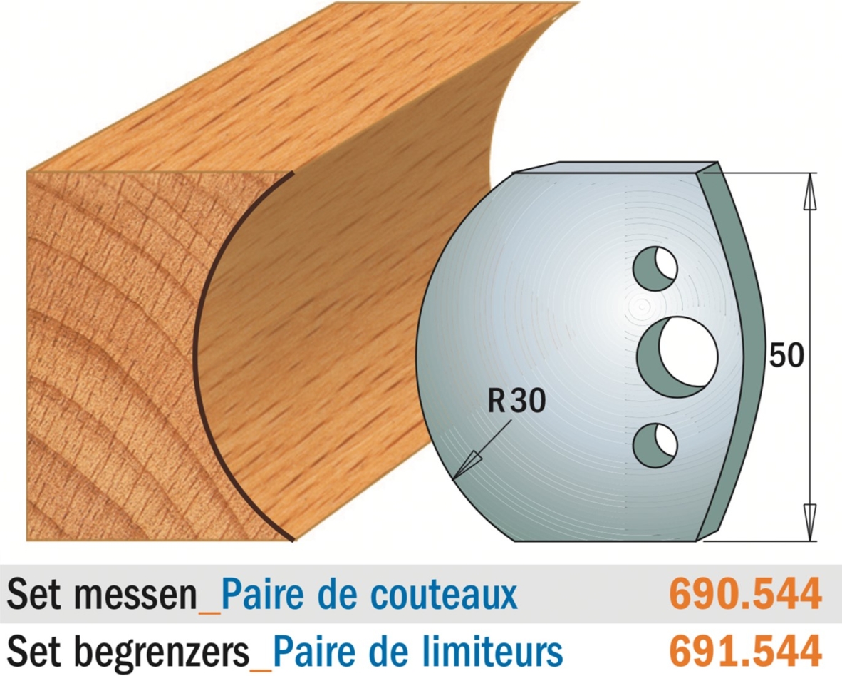 CMT 690.544 Profielmes paar hoogte 50 mm nummer 544