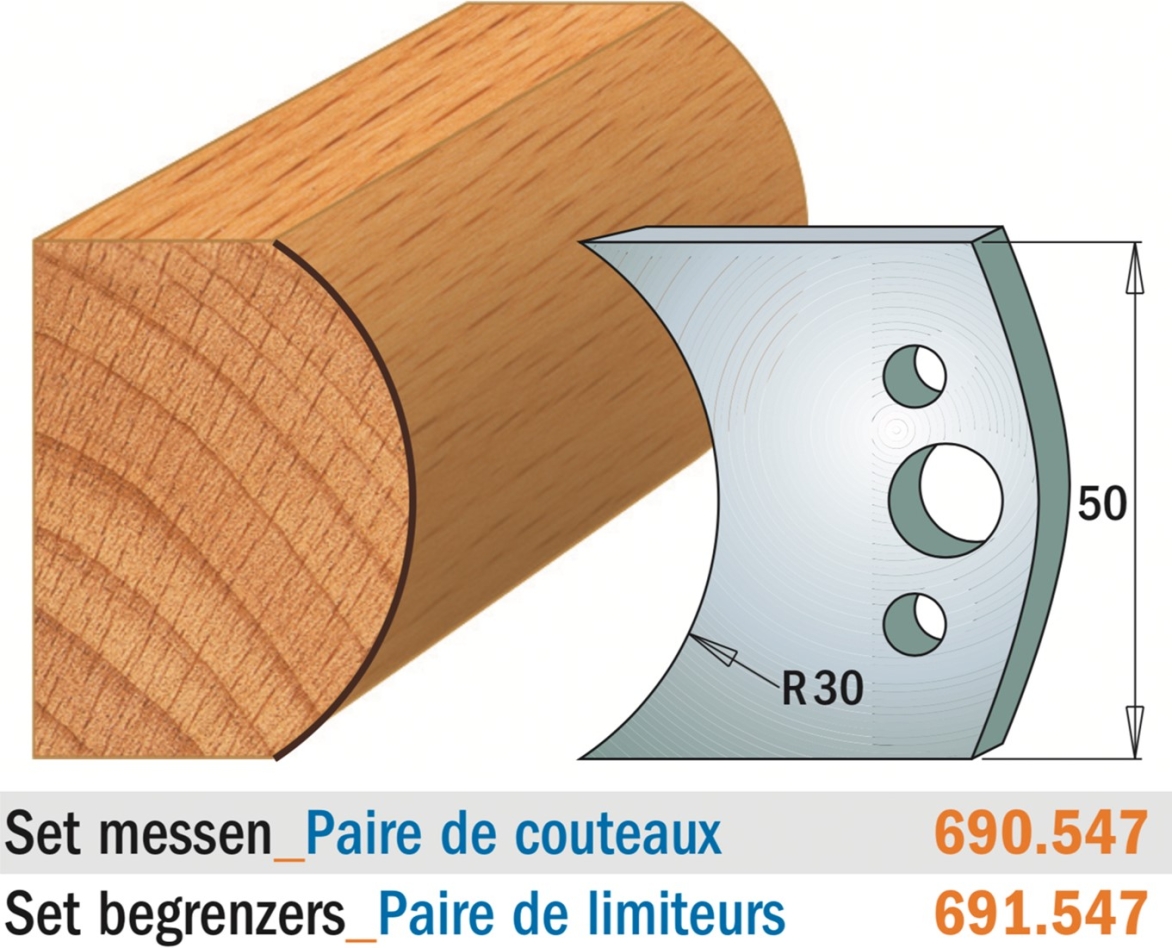 CMT 690.547 Profielmes paar hoogte 50 mm nummer 547