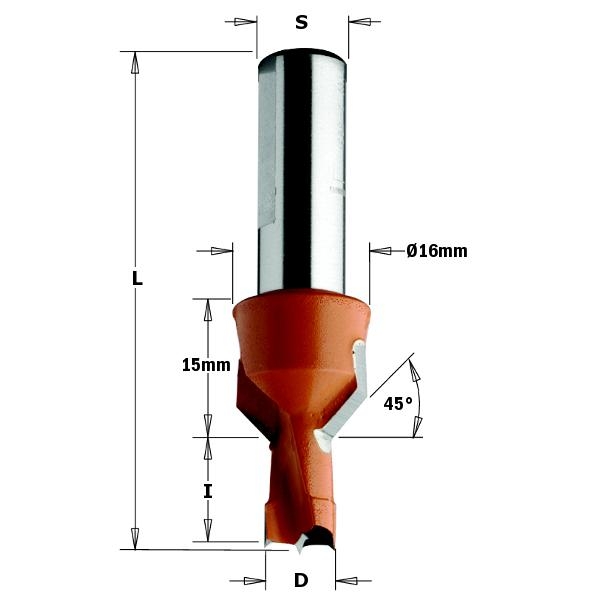 CMT 376.102.11 Drevelboor met vaste verzinker 10mm, schacht 10 rechts