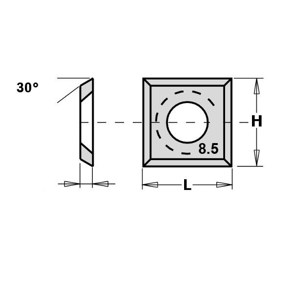 GRN Tools 790.140.10 WPL wisselmes F1730 14x14x1,2 mm (10 stuks)